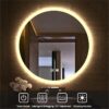 Smart LED Mirror 80cm(32")-Radar Sensor, Bluetooth, Defogging, Three Colors Dimmable Lights, Time & Temperature Display - Image 4