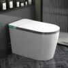 Smart WC Bidet Toilet - Voice control, dual sensors, sterilized spray bar, automatic flip cover, smart screen, remote control.